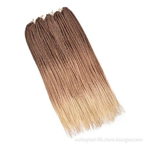 24 Inch Heat Resistant Fiber Synthetic Extension Ombre Color Box Split Twist Crochet Braid Hair